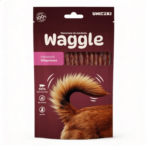 UNISZKI Waggle Wieprzowe – miękkie kabanosy dla psa 60 g