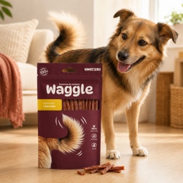 UNISZKI Waggle Kurczak – miękkie kabanosy dla psa 60 g