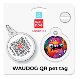 WAUDOG Smart ID adresówka z kodem QR dla psa i kota Zębate Potwory 30 mm