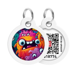 WAUDOG Smart ID adresówka z kodem QR dla psa i kota Zębate Potwory 30 mm