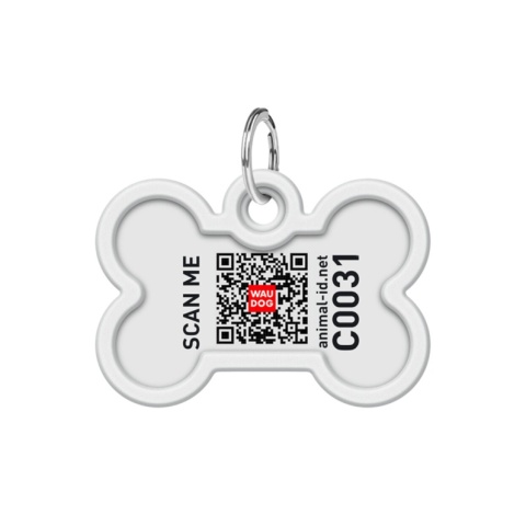 WAUDOG Smart ID adresówka z kodem QR dla psa i kota Księżyc kość 40 × 28 mm