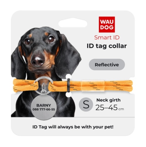 WAUDOG Smart ID złoty sznurek dla adresówki z paracordu odblaskowy 25-45 cm