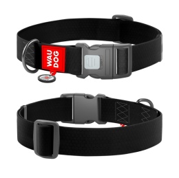 WAUDOG Waterproof obroża wodoodporna dla psa z QR-paszportem XXL 40 mm 46–70 cm czarna