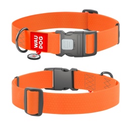 WAUDOG Waterproof obroża wodoodporna dla psa z QR-paszportem, XXL, 40 mm, 46–70 cm, pomarańczowa