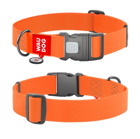 WAUDOG Waterproof obroża wodoodporna dla psa z QR-paszportem, XXL, 40 mm, 46–70 cm, pomarańczowa
