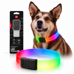WAUDOG obroża LED dla psa RGB USB-C – regulowana do 60 cm