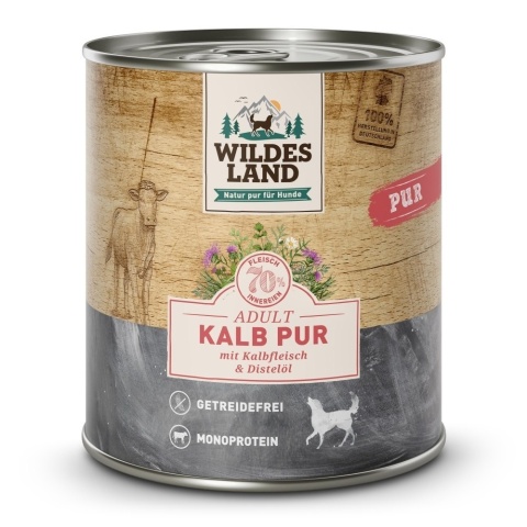 WILDES LAND Kalb Pur – cielęcina, monobiałkowa karma mokra dla psa 800 g