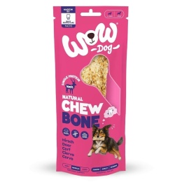 WOW DOG Natural Chew Bone Hirsch - kość do żucia ze skóry jelenia 80g