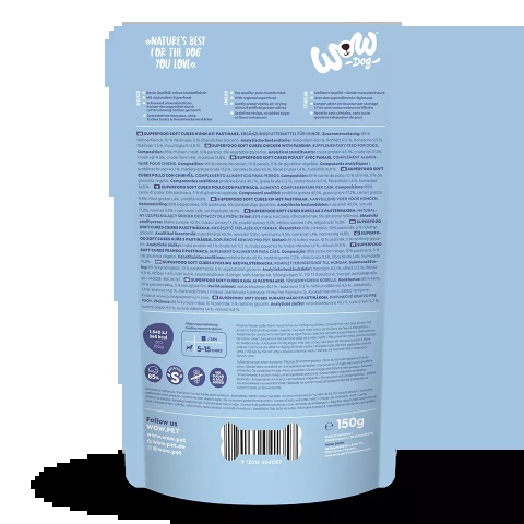 WOW Superfood Soft Cubes Huhn - kurczak z pasternakiem miękkie przysmaki dla psa (150g)