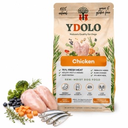 YDOLO Chicken 10 kg – półwilgotna karma z kurczakiem i rybami