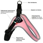 Szelki regulowane pod brzuchem TRE PONTI Easy Fit Różowe Szelki regulowane pod brzuchem TRE PONTI Easy Fit Różowe