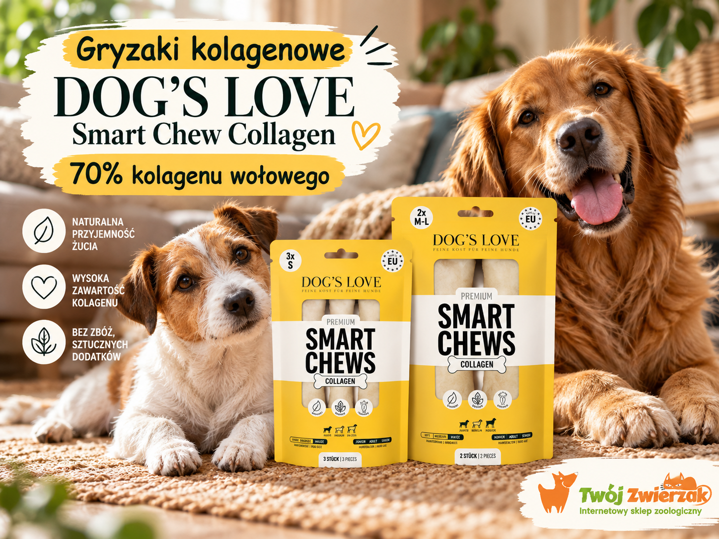 Gryzaki kolagenowe DOG'S LOVE – co warto wiedzieć o kolagenie dla psa?