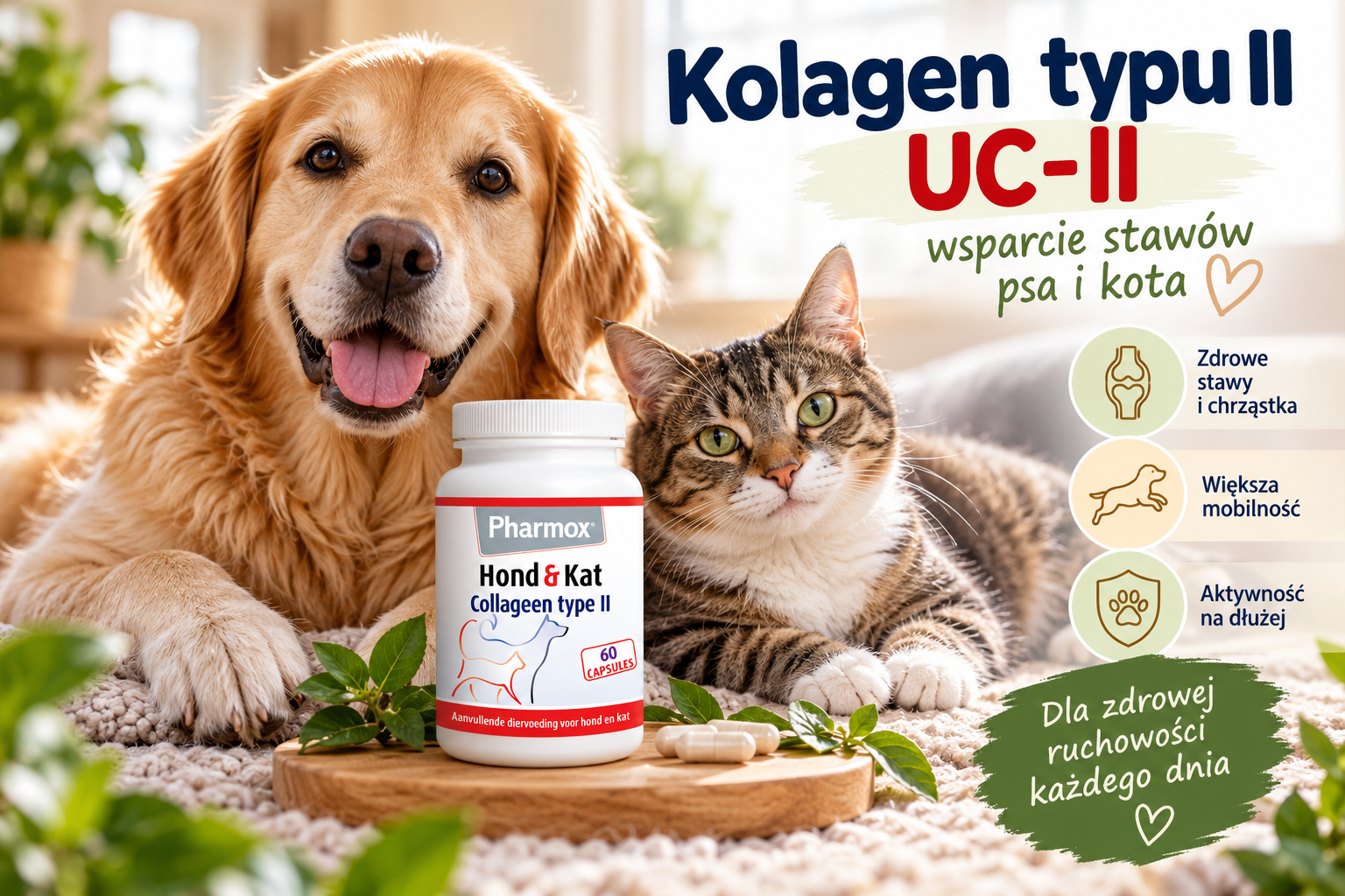 Kolagen typu II dla psa i kota – czym jest UC-II i kiedy warto rozważyć suplementację?