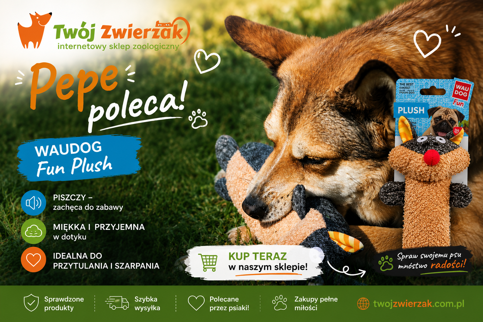 WAUDOG Fun Plush Jenot – zabawa, która nigdy się nie nudzi